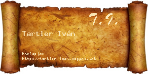 Tartler Iván névjegykártya